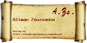 Altman Zsuzsanna névjegykártya