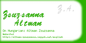 zsuzsanna altman business card
